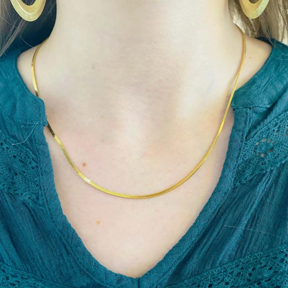 Herringbone Chain in 14 Karat Yellow Gold 1.75 mm Wide