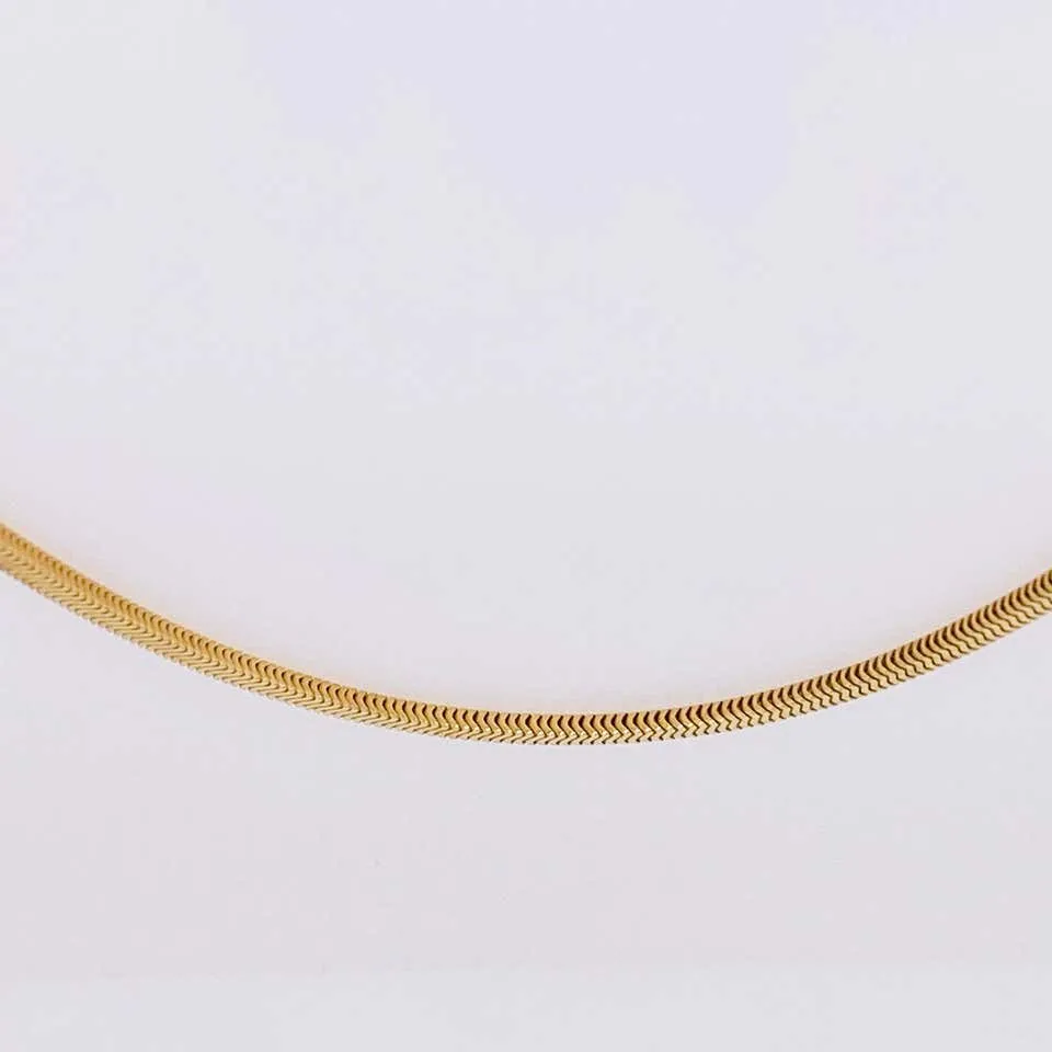 Herringbone Chain in 14 Karat Yellow Gold 1.75 mm Wide