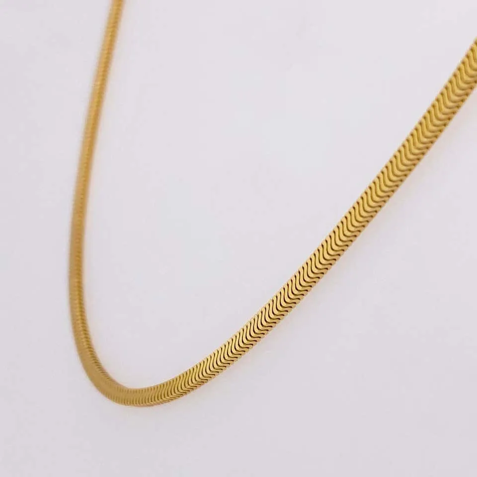 Herringbone Chain in 14 Karat Yellow Gold 1.75 mm Wide