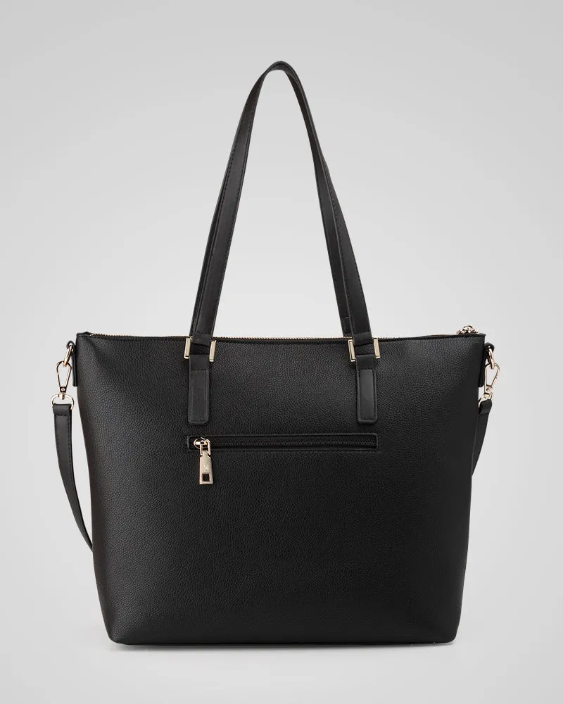 Inga Large Zip Top Tote Bag with Laptop Pocket   Graphic Bag Strap
