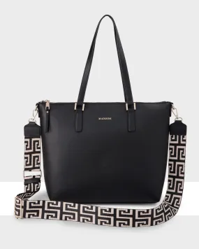 Inga Large Zip Top Tote Bag with Laptop Pocket   Graphic Bag Strap