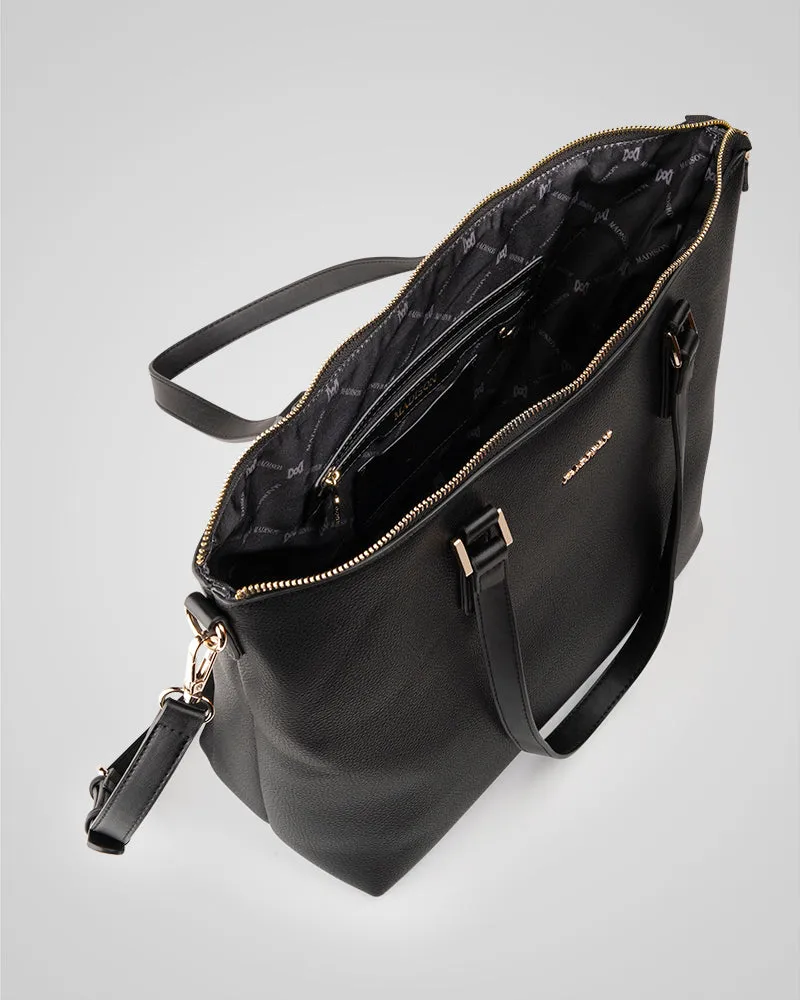 Inga Large Zip Top Tote Bag with Laptop Pocket   Graphic Bag Strap