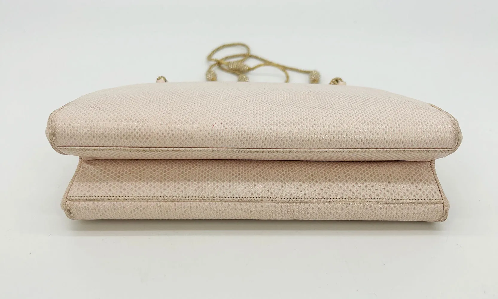 Judith Leiber Pink Lizard Crystal Strap Bag