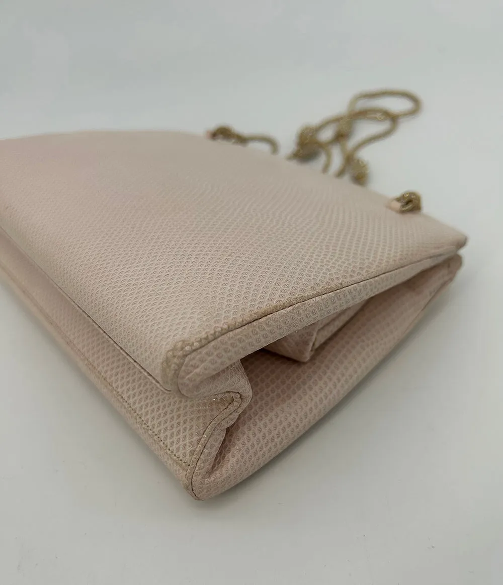 Judith Leiber Pink Lizard Crystal Strap Bag