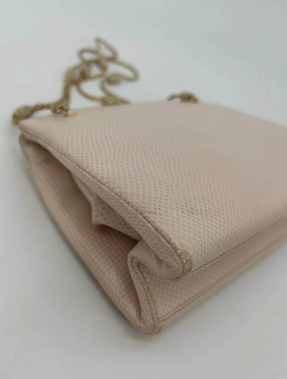 Judith Leiber Pink Lizard Crystal Strap Bag