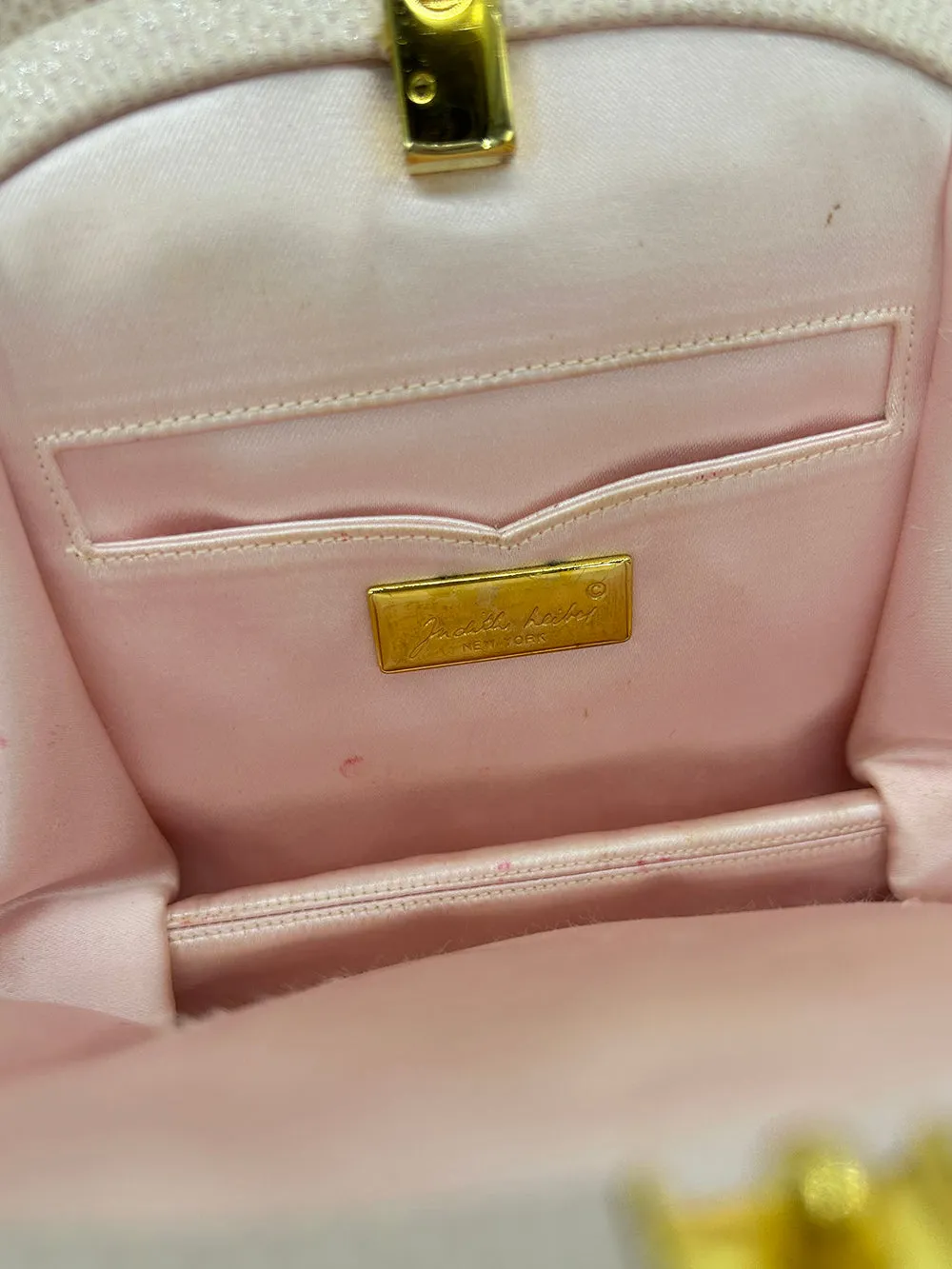 Judith Leiber Pink Lizard Crystal Strap Bag