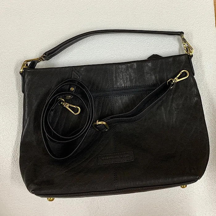 LEATHER HAND BAG BLACK SHOULDER