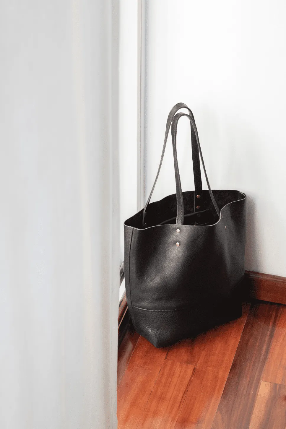 Leather tote bag - Lapacho