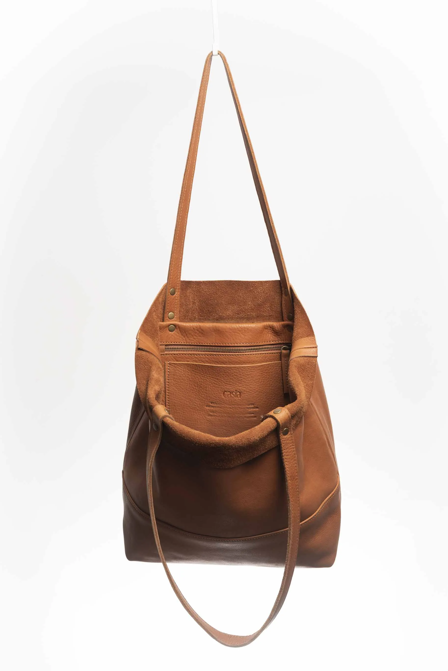Leather tote bag - Lapacho