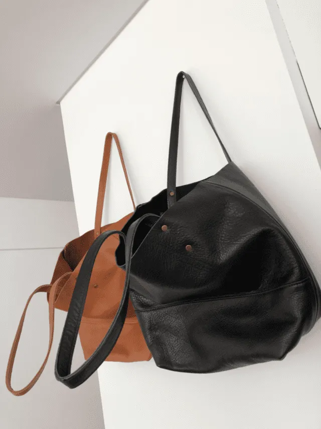 Leather tote bag - Lapacho