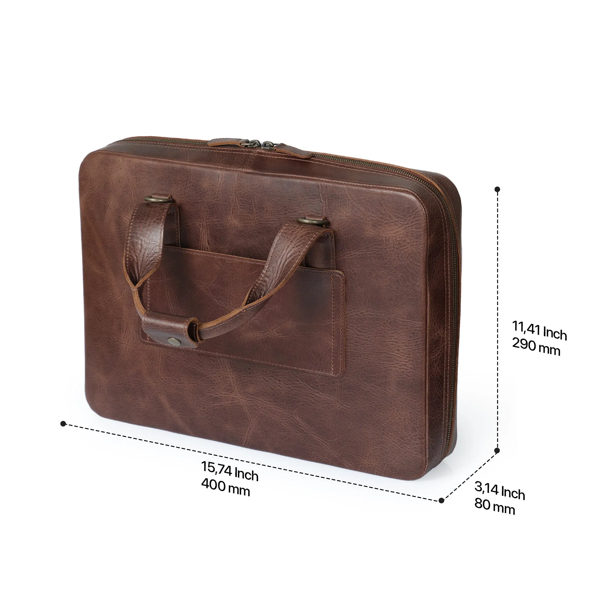 Londo Top Grain Leather Travel 16” Laptop Bag - Briefcase Satchel Portfolio Notebook Tablet Messenger Bag for Men & Women, Business, Organizer