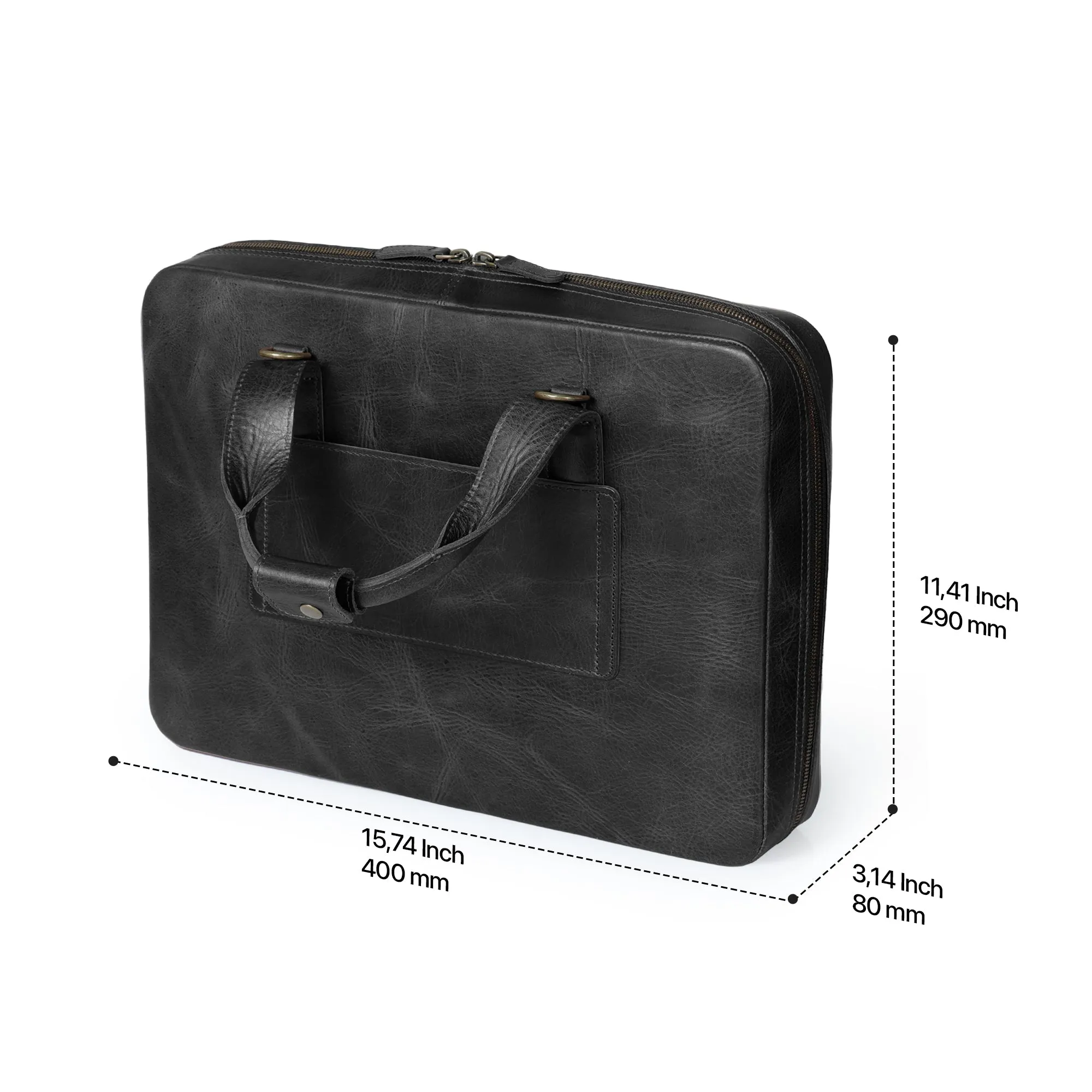 Londo Top Grain Leather Travel 16” Laptop Bag - Briefcase Satchel Portfolio Notebook Tablet Messenger Bag for Men & Women, Business, Organizer
