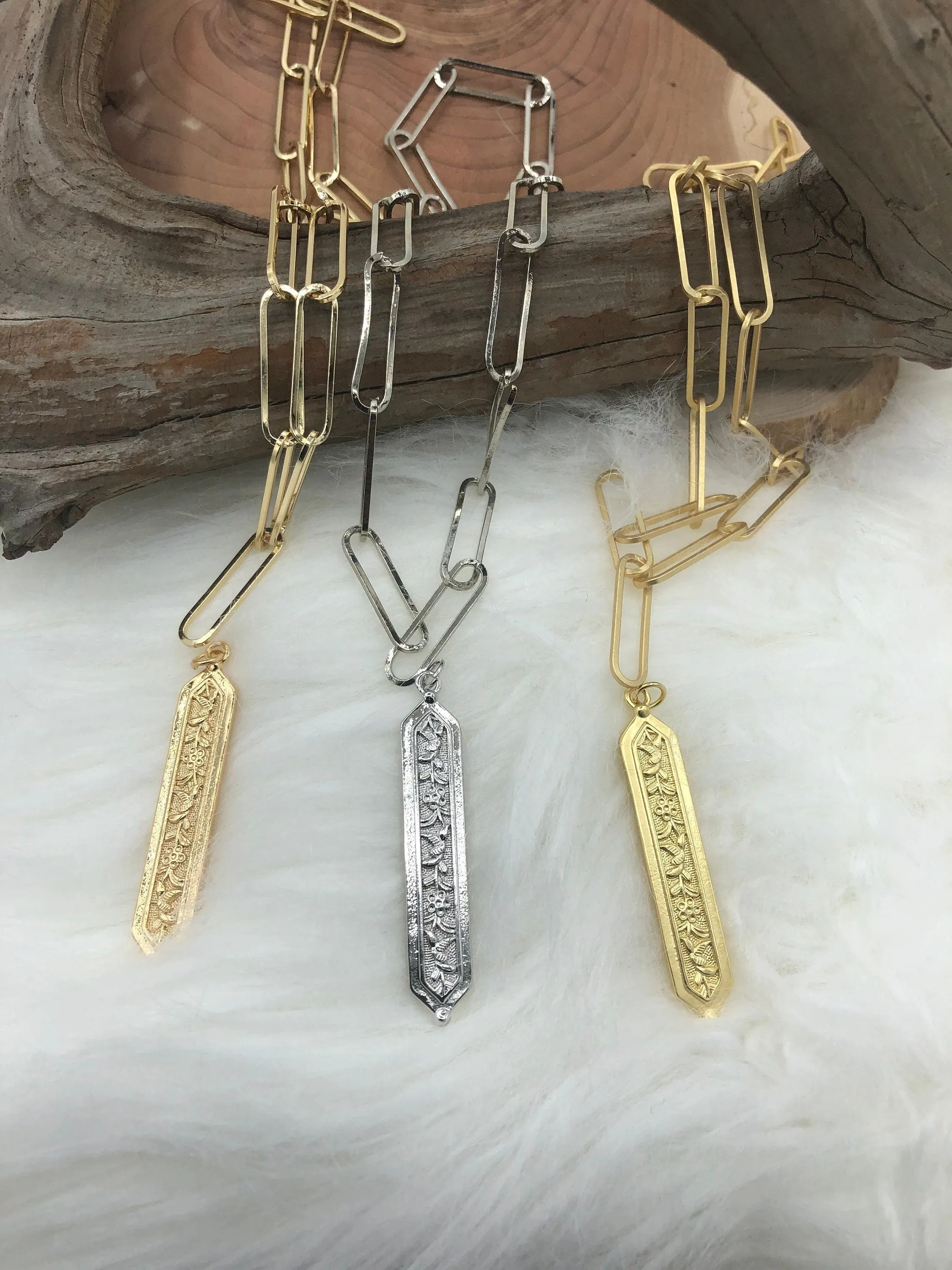 Long Link Paperclip Chain Brass High Quality 6 finishes / Long Skinny Oval Rectangle Paperclip Chain Sold by the foot Electroplated