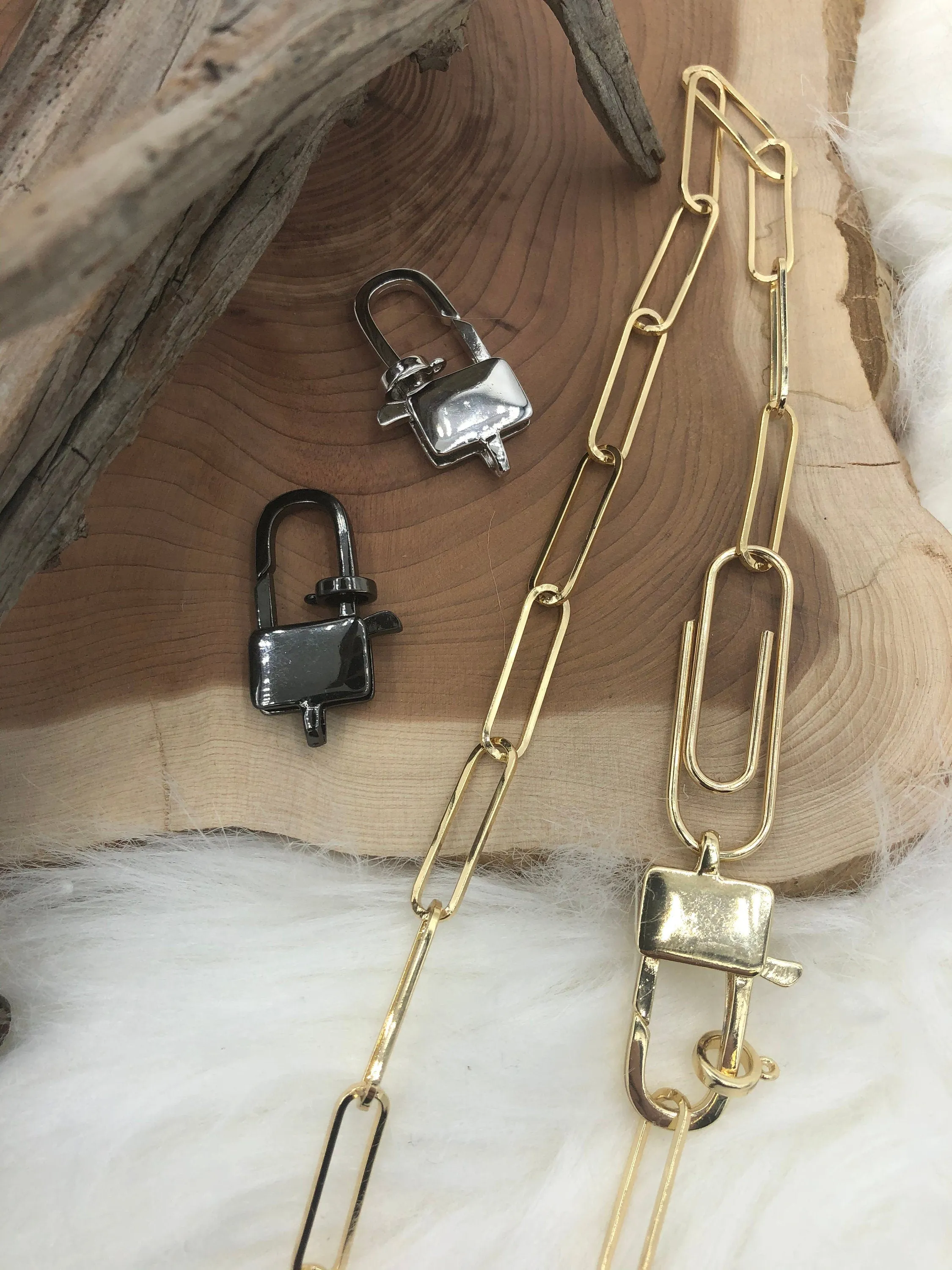 Long Link Paperclip Chain Brass High Quality 6 finishes / Long Skinny Oval Rectangle Paperclip Chain Sold by the foot Electroplated