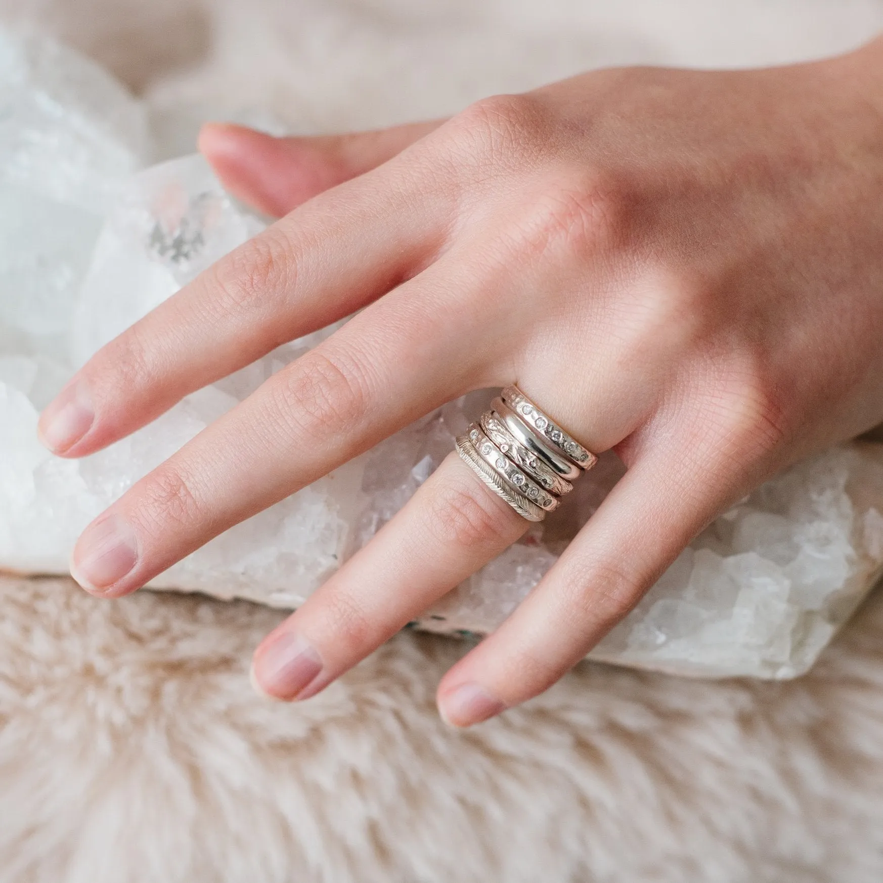 LOVE STACKING RING & PENDANT SILVER