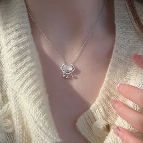 Marble Texture Ivory Eye Necklace