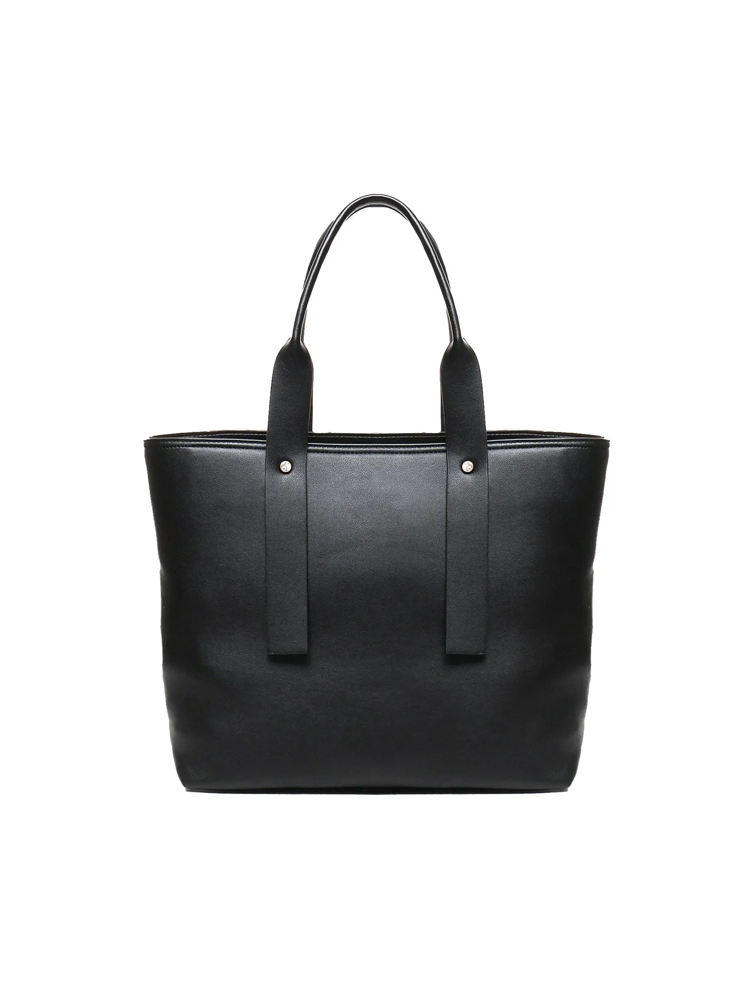 Micrograin Black Shopping Bag with Strap