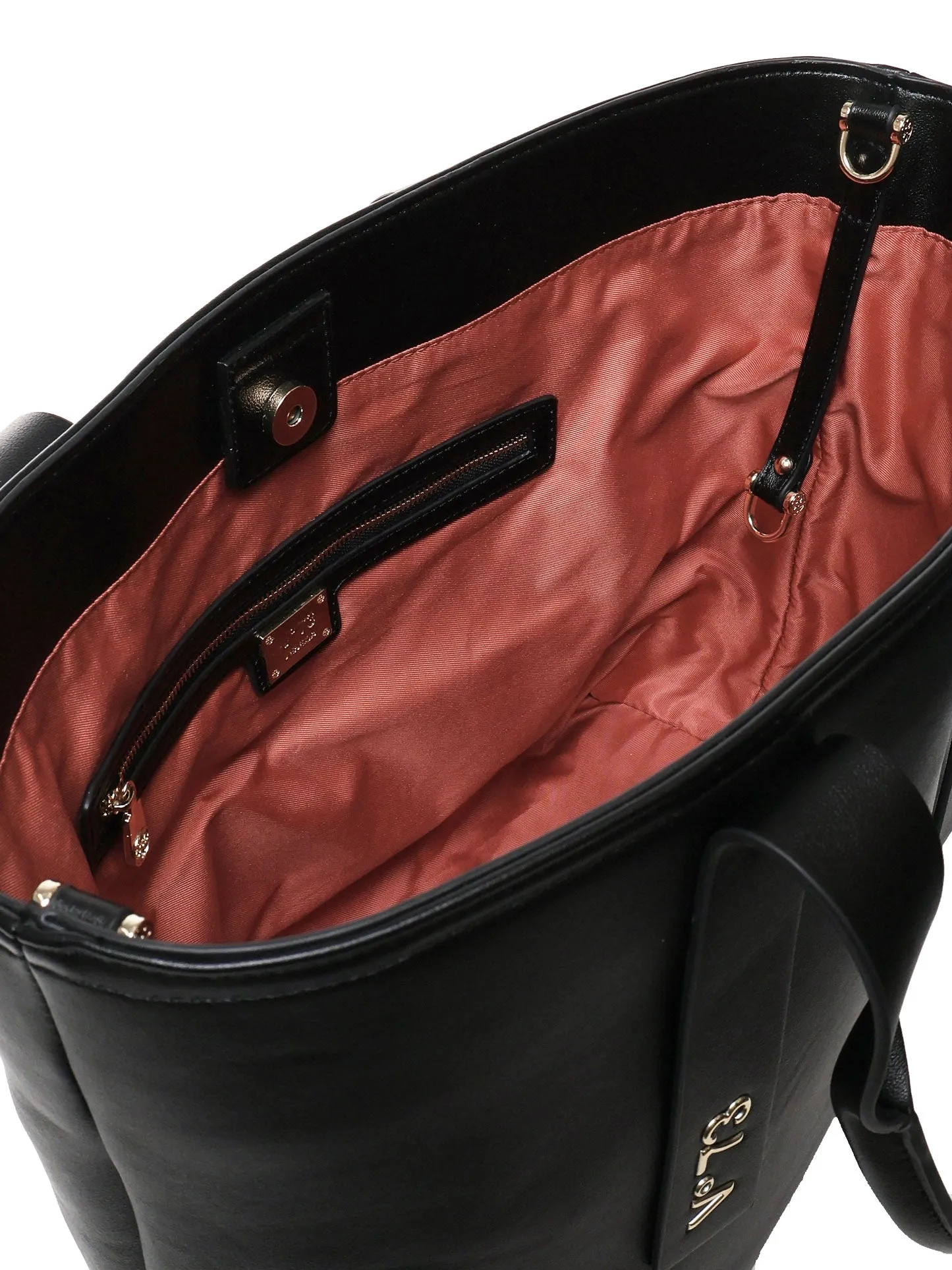 Micrograin Black Shopping Bag with Strap
