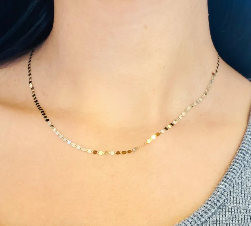 Mirror Ball Chain Necklace in 14K Yellow Gold