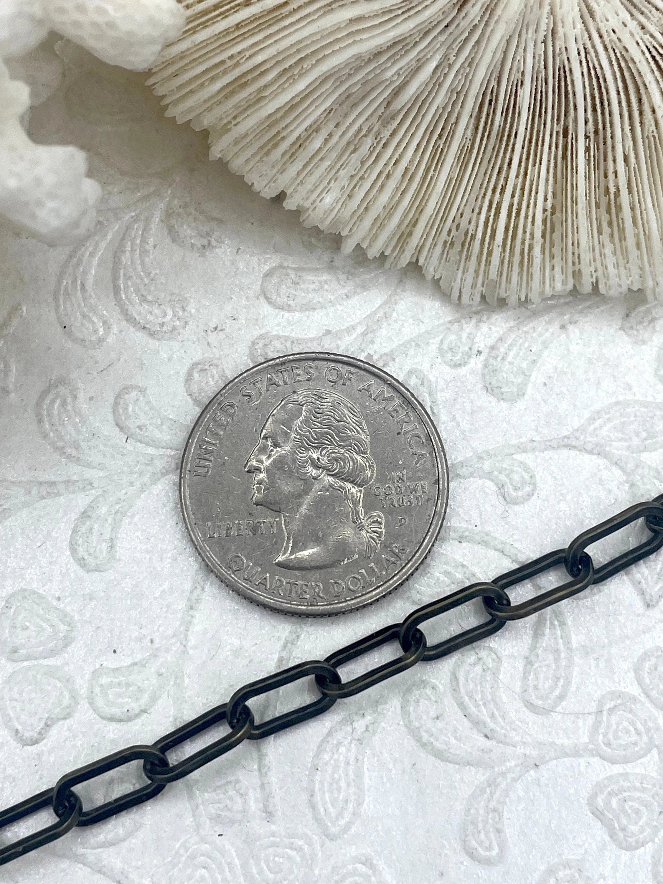 Paperclip Chain, Base Metal, Long Skinny Oval Rectangle Paperclip Chain 10x5x1mm Sold by the foot Electroplated Unsoldered Link FAST SHIP