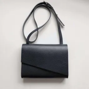 Pioneer Midi Black Leather Crossbody Bag
