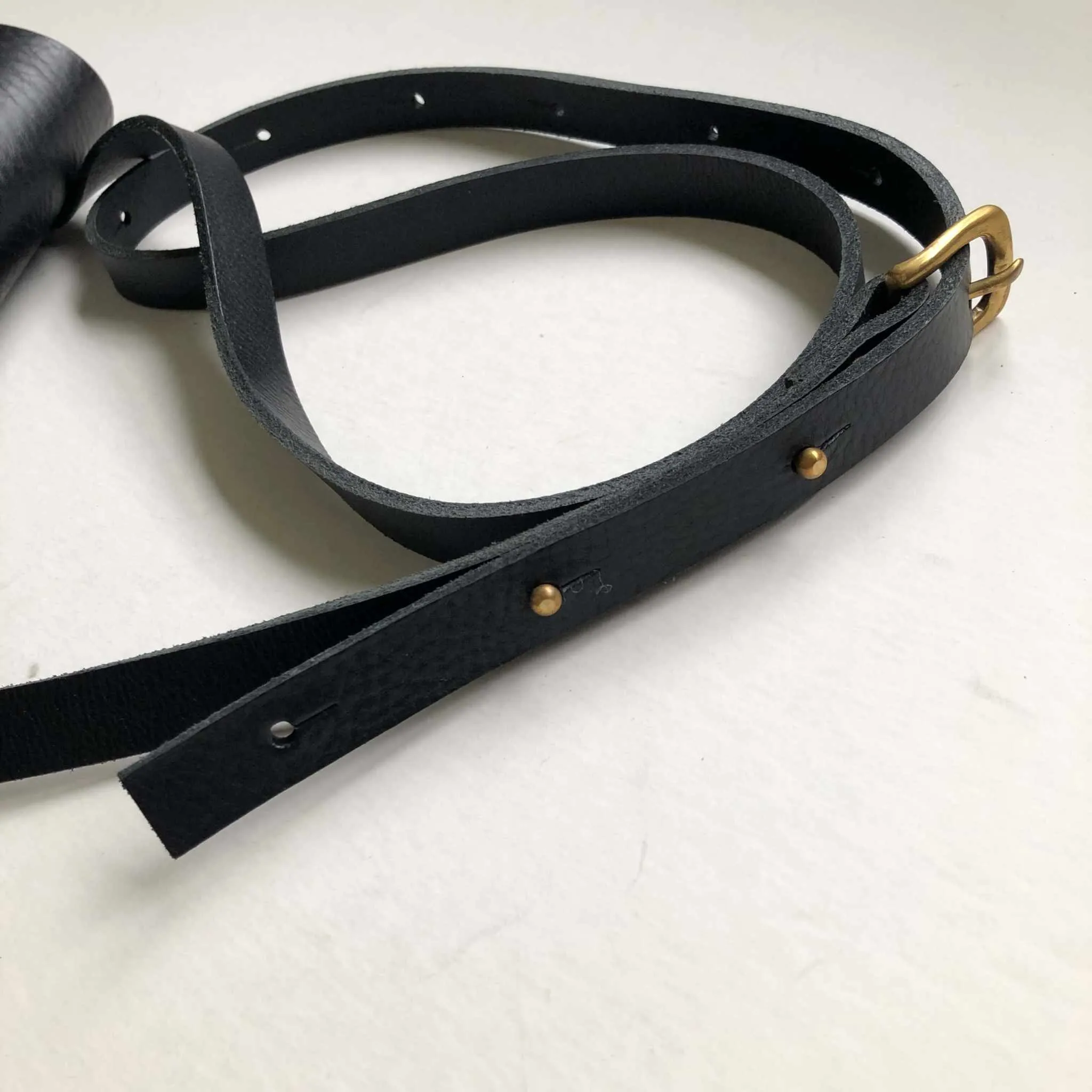 Pioneer Midi Black Leather Crossbody Bag