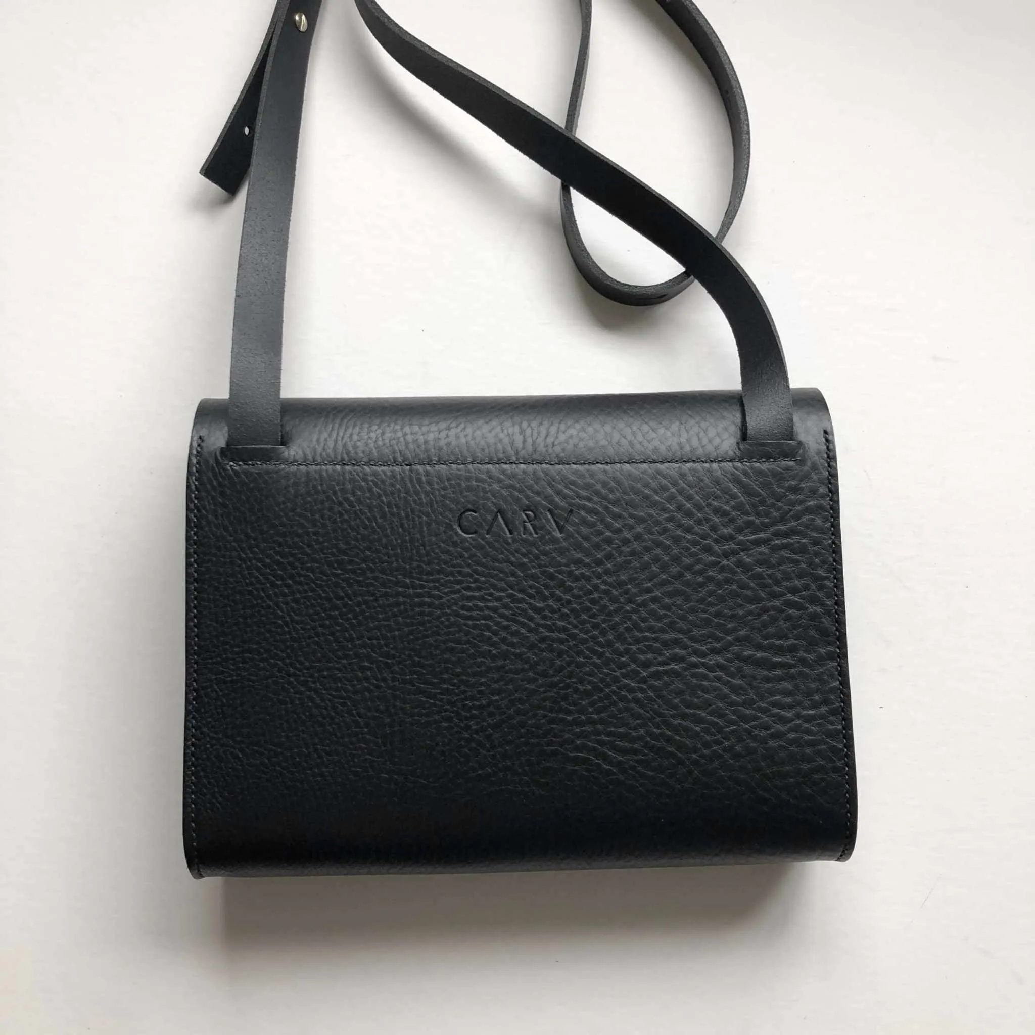 Pioneer Midi Black Leather Crossbody Bag
