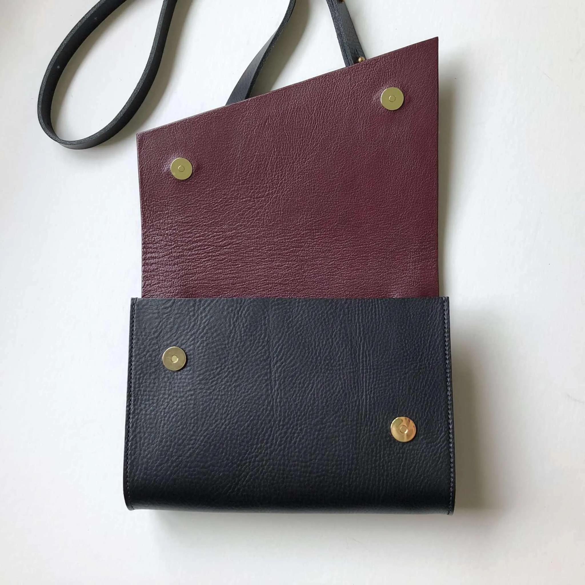 Pioneer Midi Black Leather Crossbody Bag