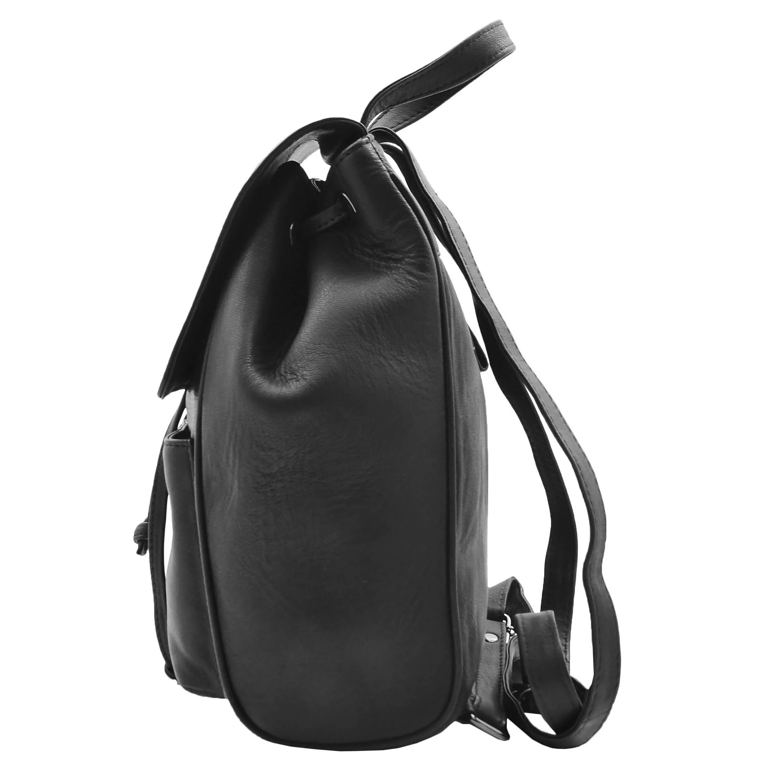 Real Leather Classic Travel Backpack HOL841 Black