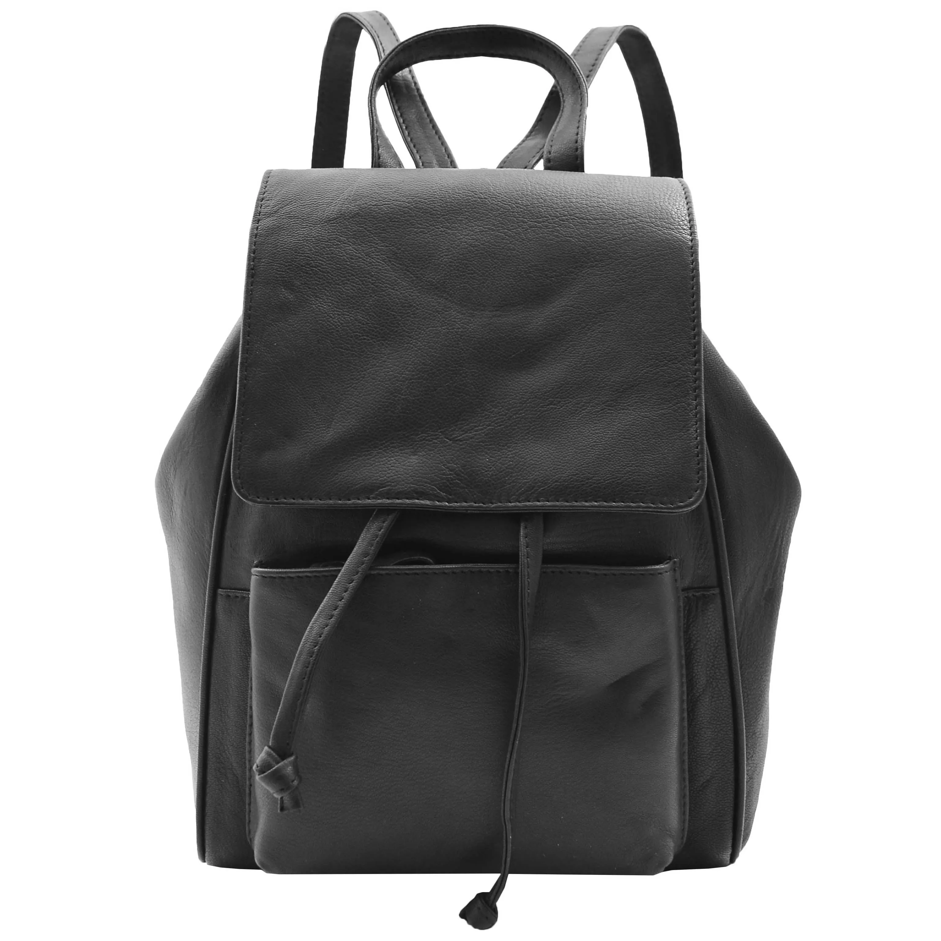 Real Leather Classic Travel Backpack HOL841 Black