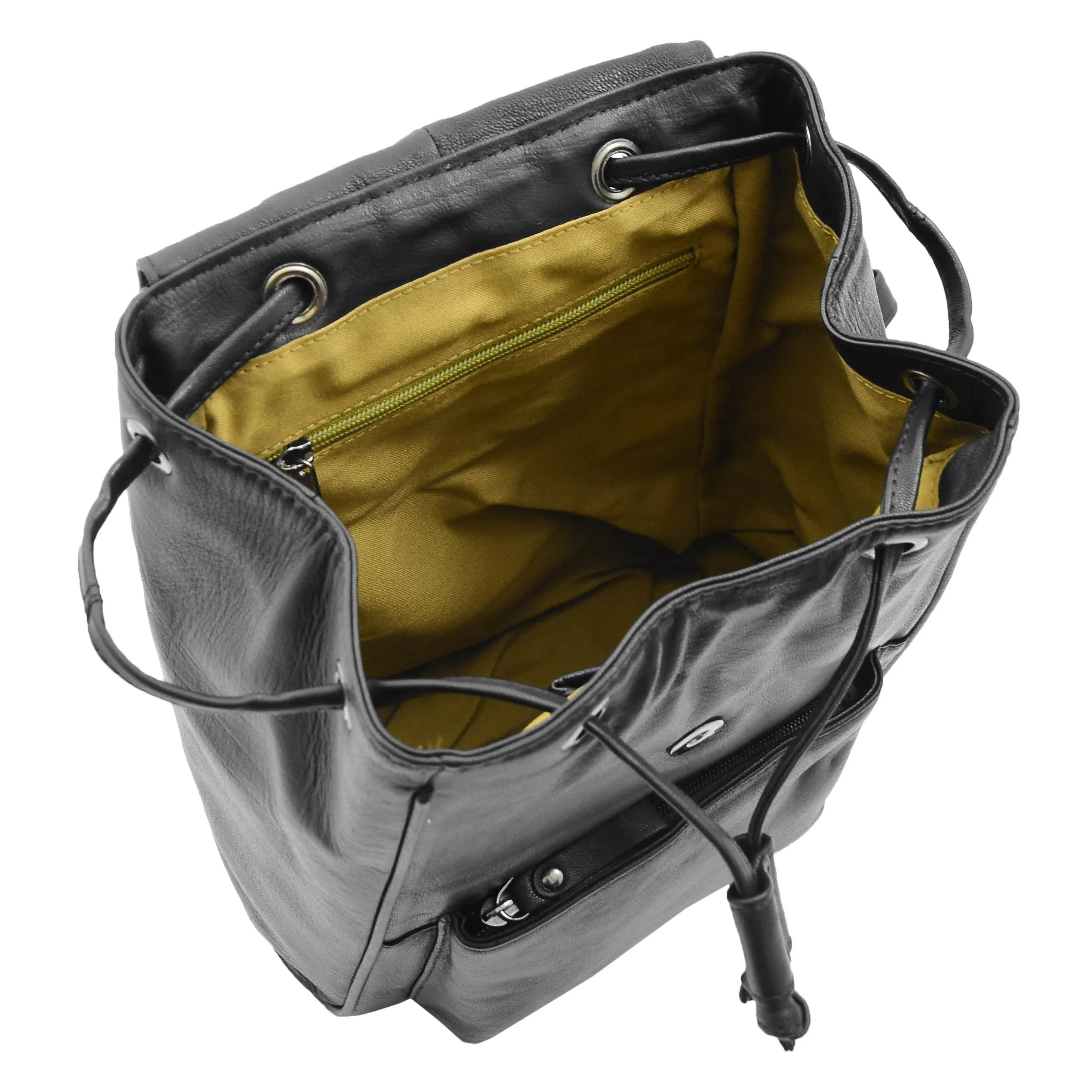 Real Leather Classic Travel Backpack HOL841 Black