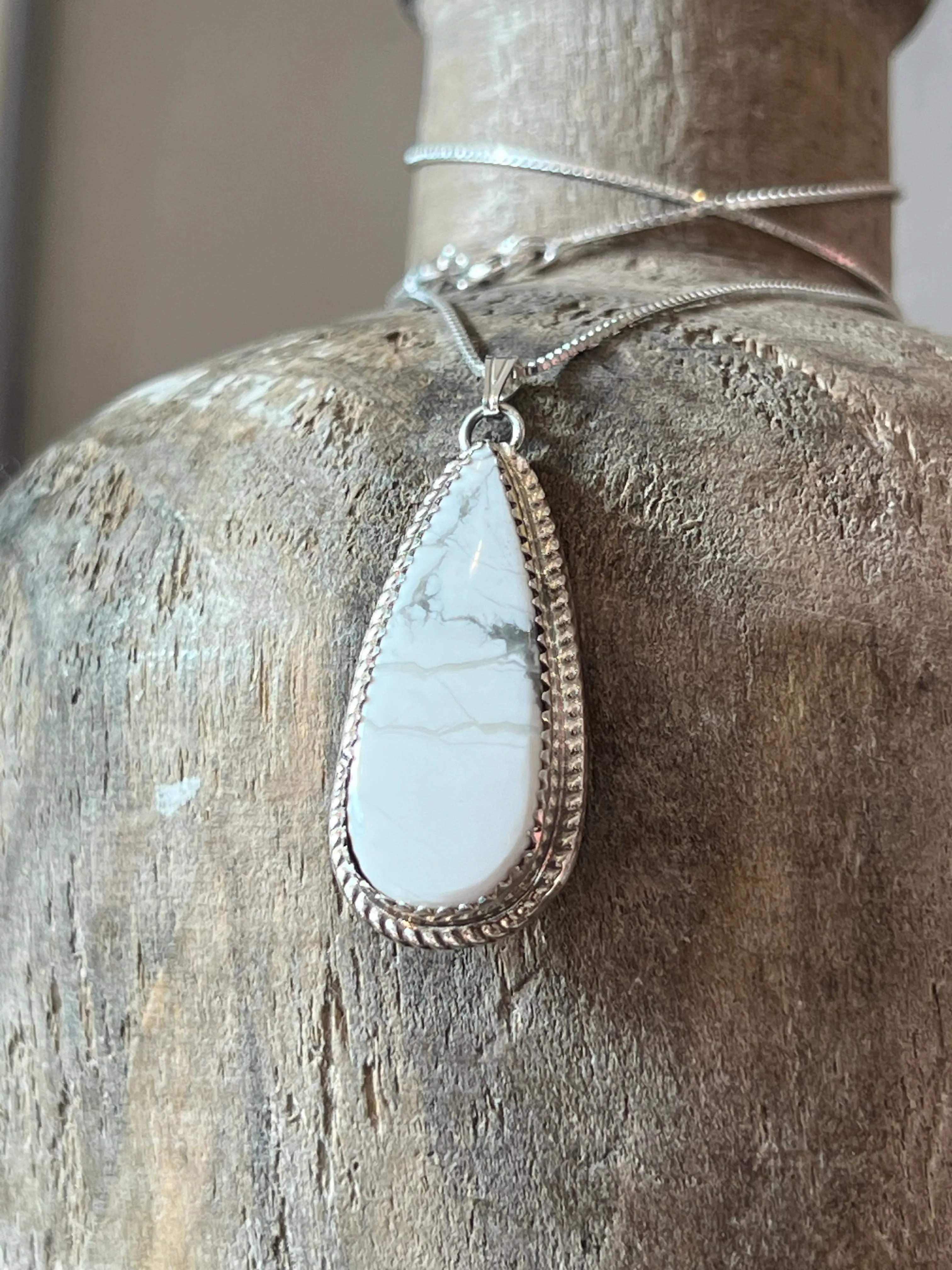 Royal White Buffalo Sterling Silver Necklace