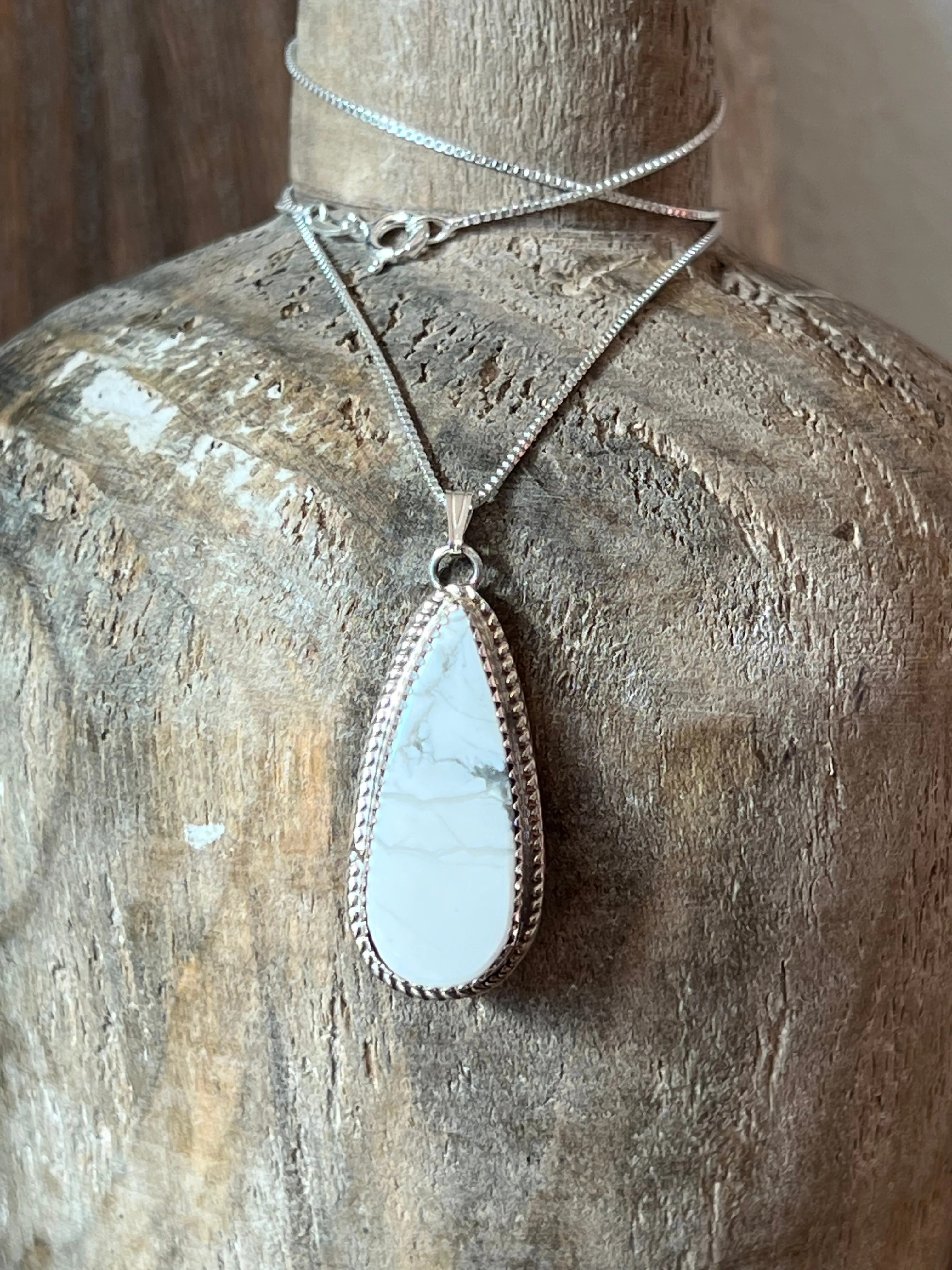 Royal White Buffalo Sterling Silver Necklace