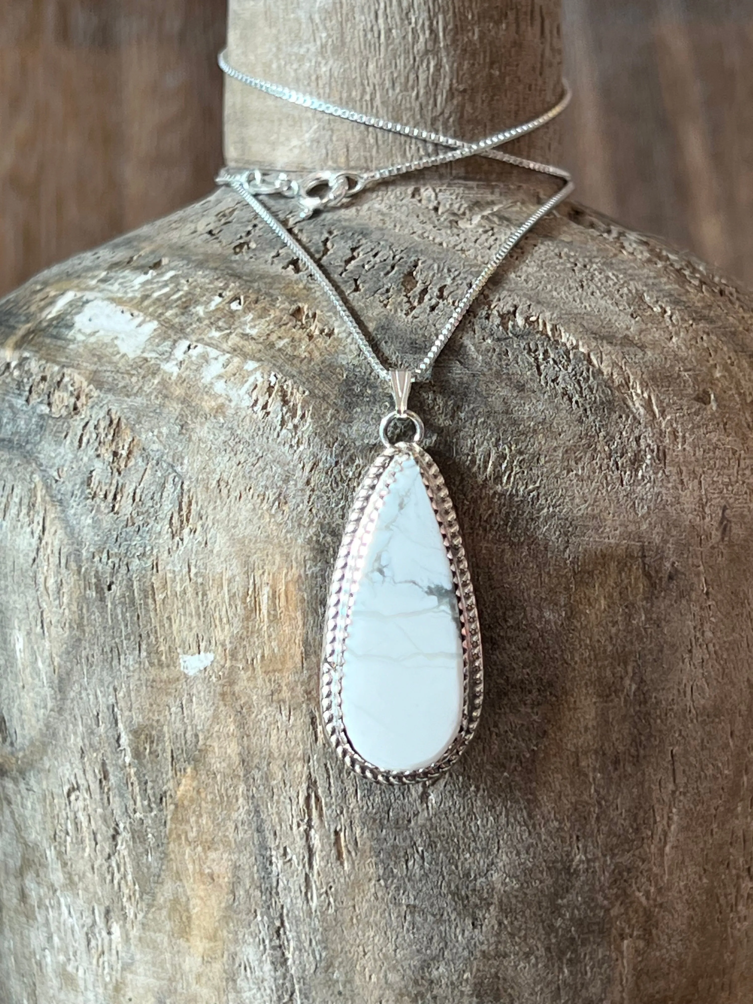 Royal White Buffalo Sterling Silver Necklace