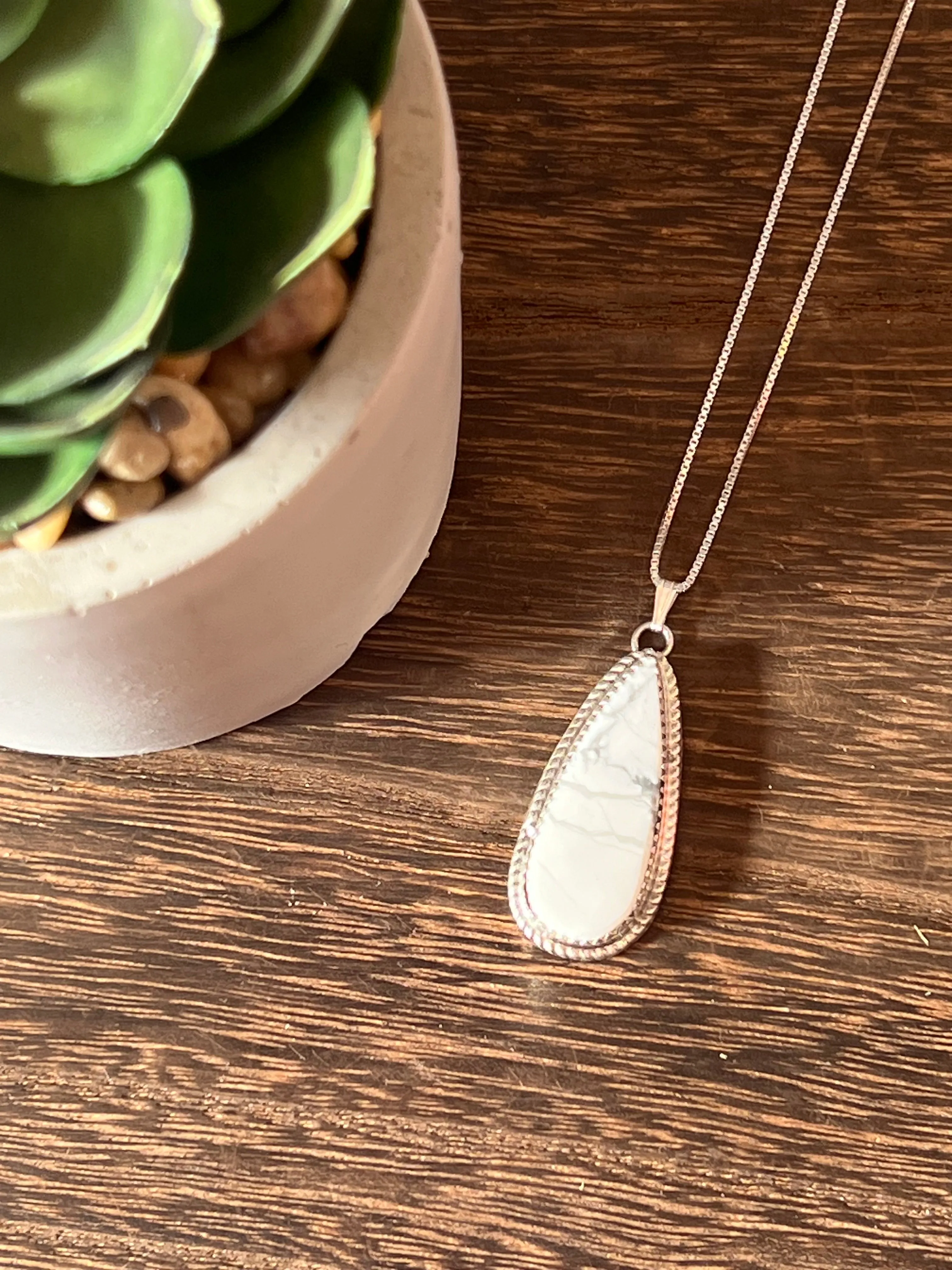 Royal White Buffalo Sterling Silver Necklace
