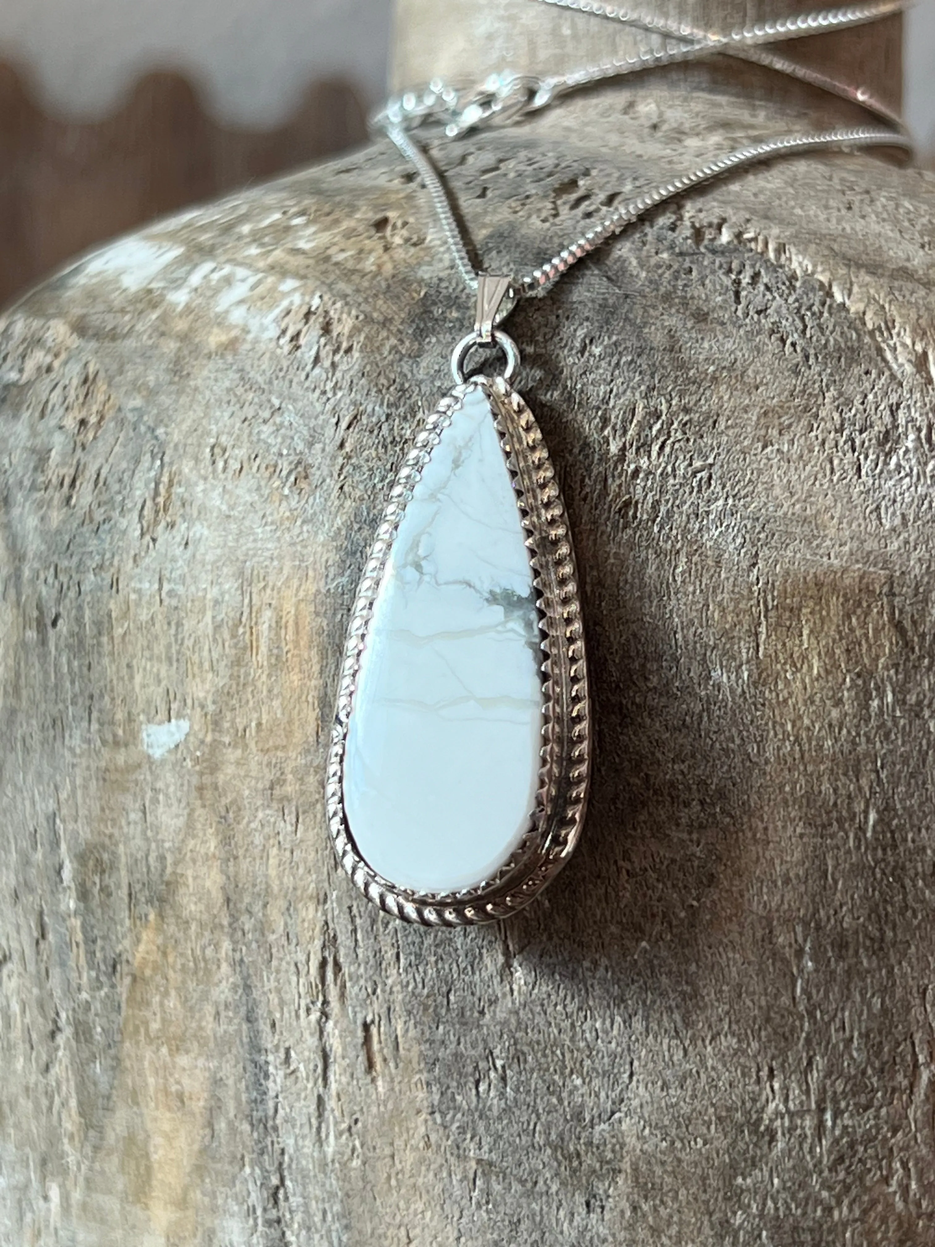 Royal White Buffalo Sterling Silver Necklace