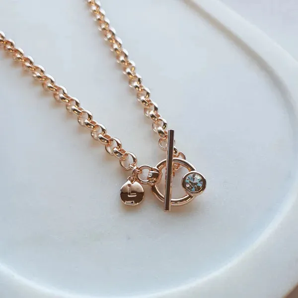 SHORT | NEW | Rose Gold Bling Toggle Necklace