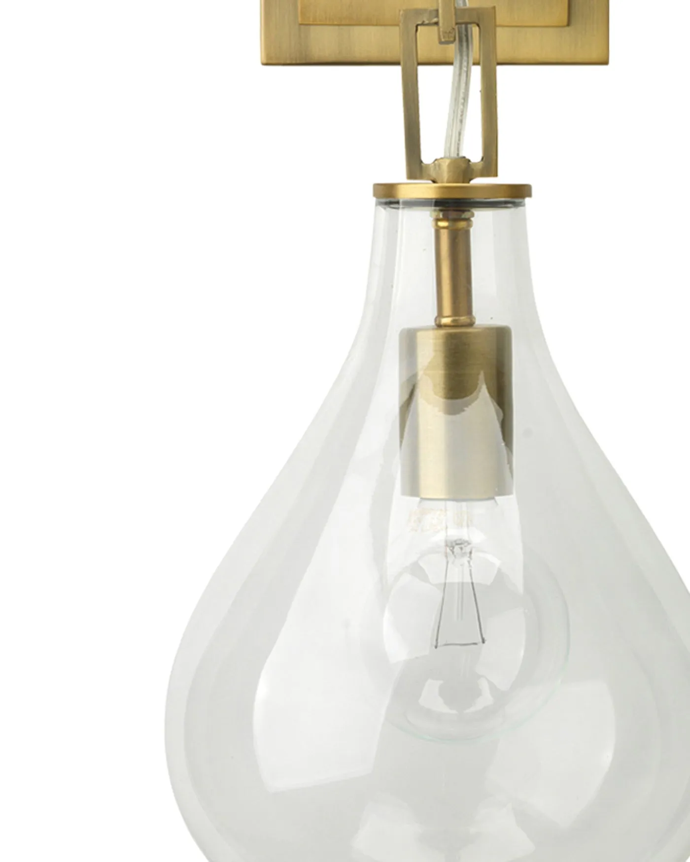 Tear Drop Hanging Wall Sconce - Brass