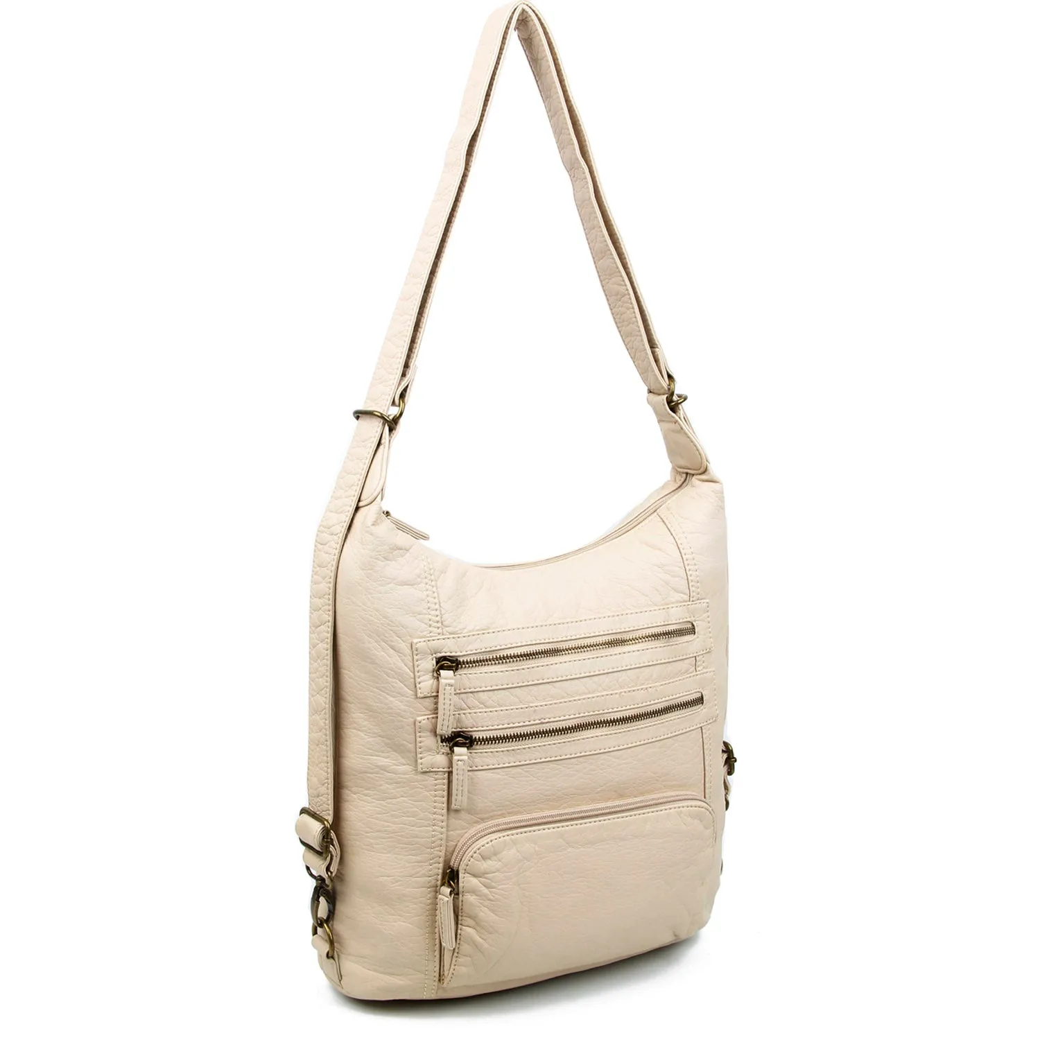 The Lisa Convertible Backpack Crossbody - Taupe