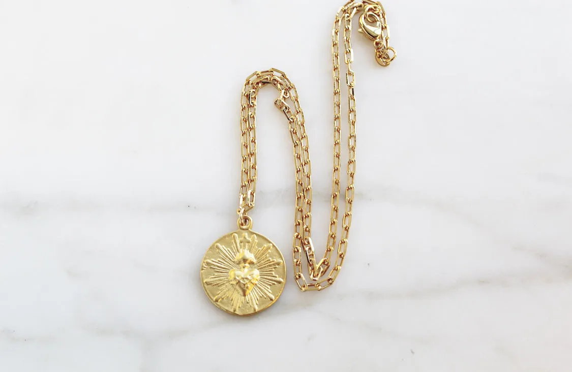 The Little Sacred Heart® Coin Paperclip Necklace