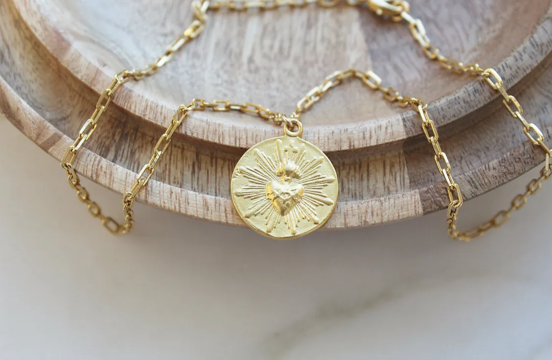 The Little Sacred Heart® Coin Paperclip Necklace