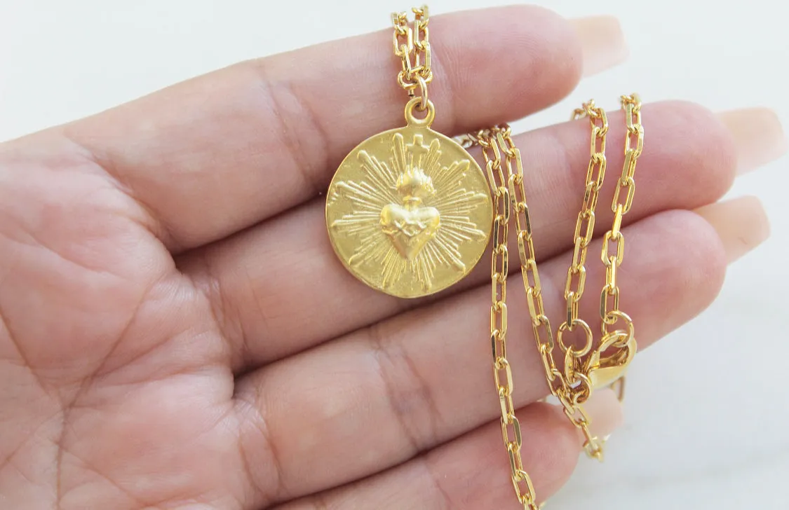The Little Sacred Heart® Coin Paperclip Necklace