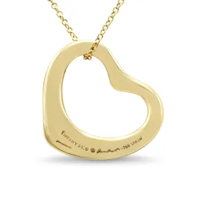Tiffany Elsa Peretti 22mm Open Heart Pendant Necklace