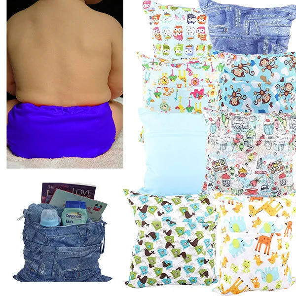 Waterproof Double Zipper Wet Dry Reusable Diaper Bag