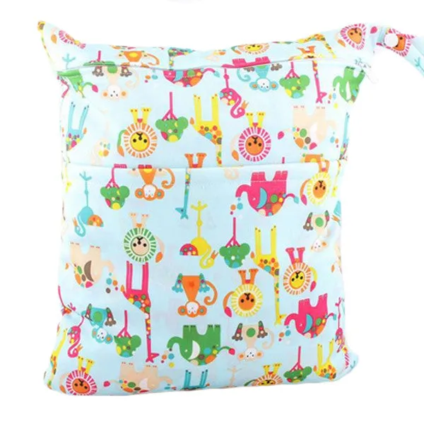 Waterproof Double Zipper Wet Dry Reusable Diaper Bag