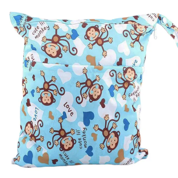Waterproof Double Zipper Wet Dry Reusable Diaper Bag
