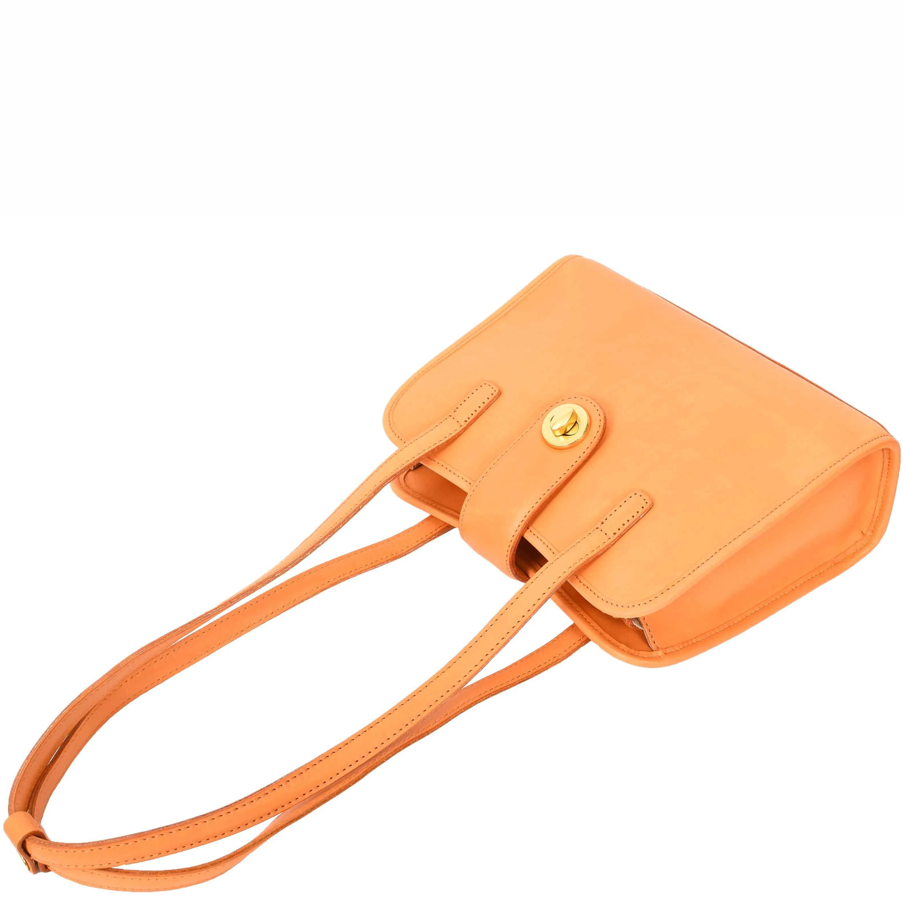Womens Tote Leather Bag Small Size Trendy Handbag HOL833 Tan